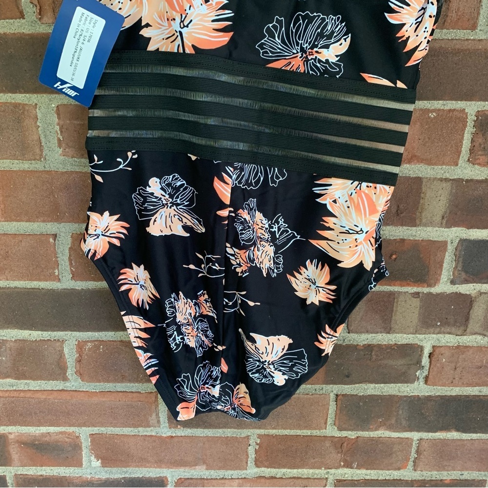 Hilor Floral Front Crossover One Piece Swimsuit Women’s Small 4-6 NEW - Picture 8 of 11